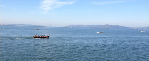 Boats on the sprint the pier course