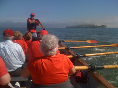 Vikings rowing Alcatraz